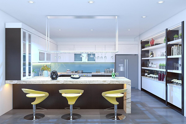 Thi công tủ bếp gỗ tự nhiên